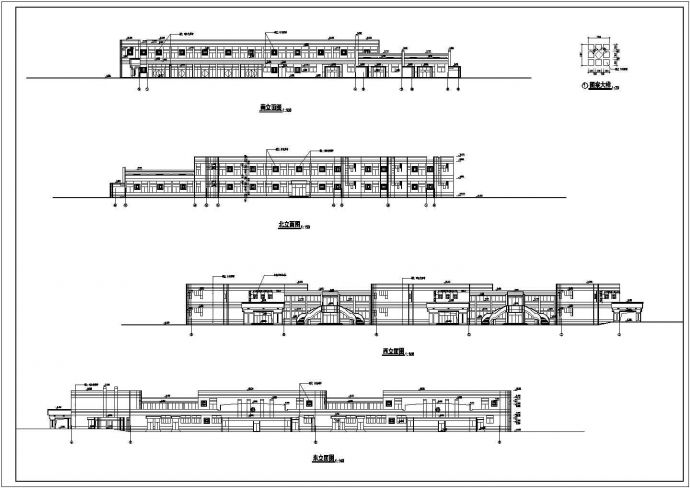 绍兴市某技术学院8300平米2层框架结构学生食堂建筑设计CAD图纸_图1