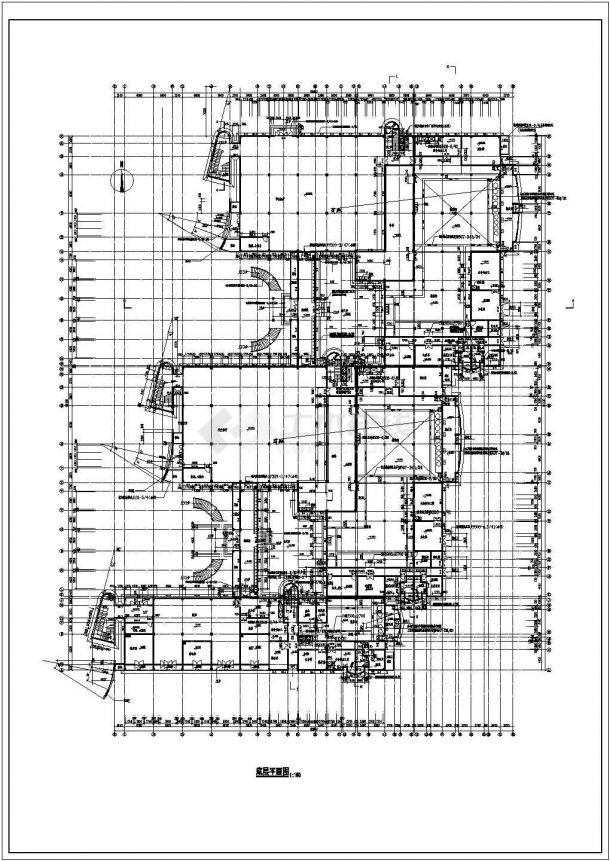 绍兴市某技术学院8300平米2层框架结构学生食堂建筑设计CAD图纸-图二