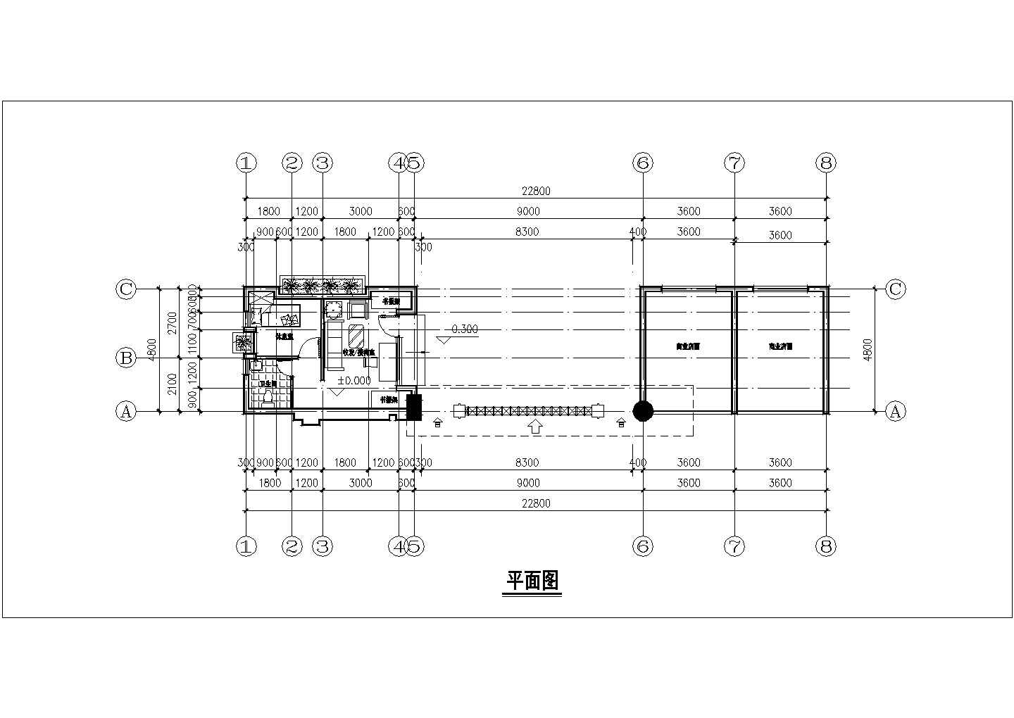 哈尔滨某新建居住区7.6米高的入口大门平立面设计CAD图纸