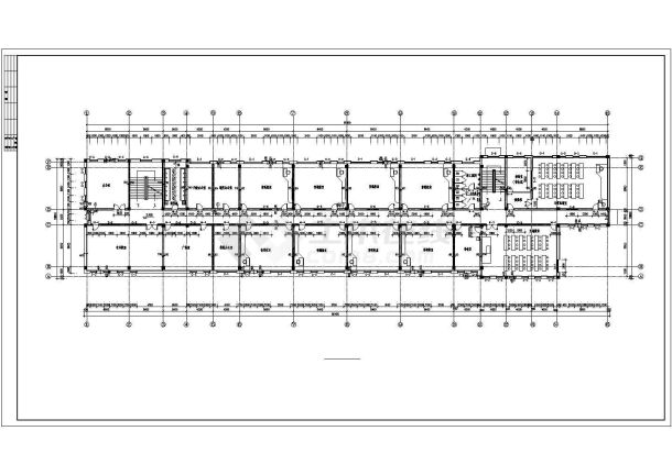 嘉兴市某技术学院2300平米4层框架结构教学楼建筑设计CAD图纸-图二