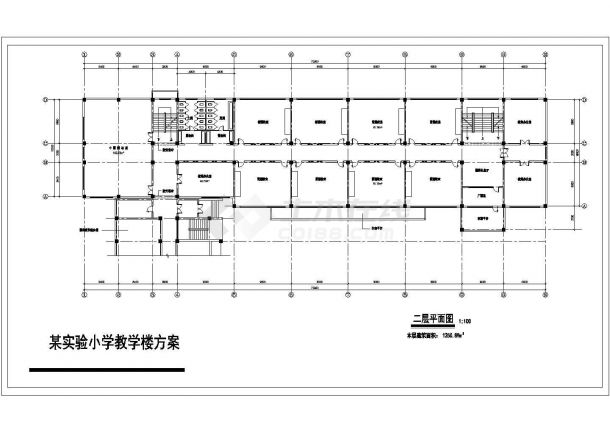 苏州某小学6400平米五层框架结构教学楼建筑设计CAD图纸-图一