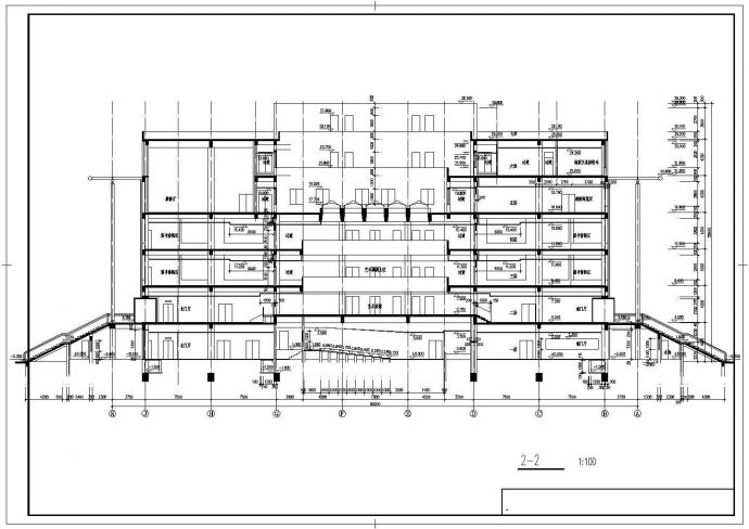 北京某高校2.1万平米7层框架结构图书馆全套建筑设计CAD图纸_图1