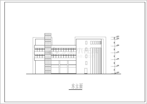 锦州市某中学7900平米6层框架结构教学综合楼平立剖面设计CAD图纸-图一