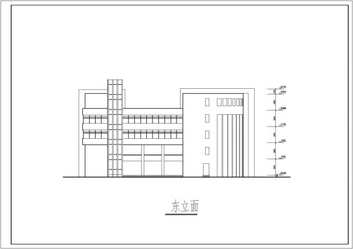 锦州市某中学7900平米6层框架结构教学综合楼平立剖面设计CAD图纸_图1