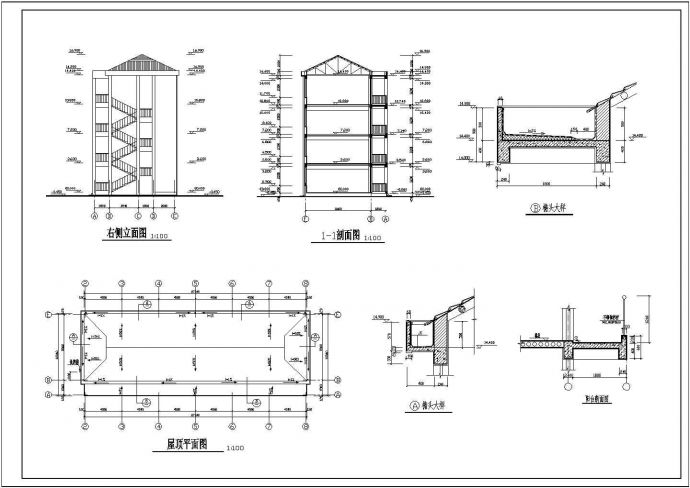 衢州市某小学1230平米4层框架结构教学楼建筑设计CAD图纸_图1