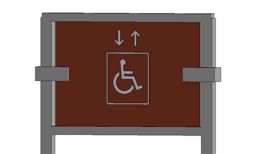 无障碍标志牌-电梯-柱挂式