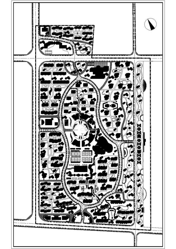 某大型商居小区总规划详细设计施工方案CAD图纸-图一