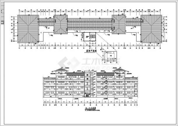 长春市某大学1.6万平米6层框架结构教学楼全套建筑设计CAD图纸-图一
