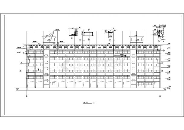 南宁某学校4400平米6层框架结构教学楼建筑设计CAD图纸（底层为架空层）-图一