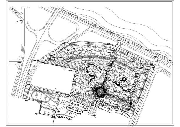 某商居小区规划详细设计施工方案CAD图纸-图一
