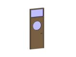 平开门-木质单扇带圆形观察窗（带亮子）图片1