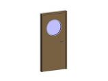 平开门-木质单扇带圆形观察窗图片1
