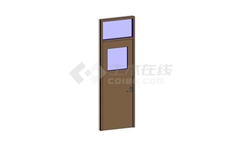 平开门-木质单扇带矩形观察窗（带亮子）
