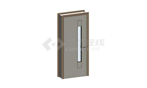 平开门-木质单扇镶玻璃门002