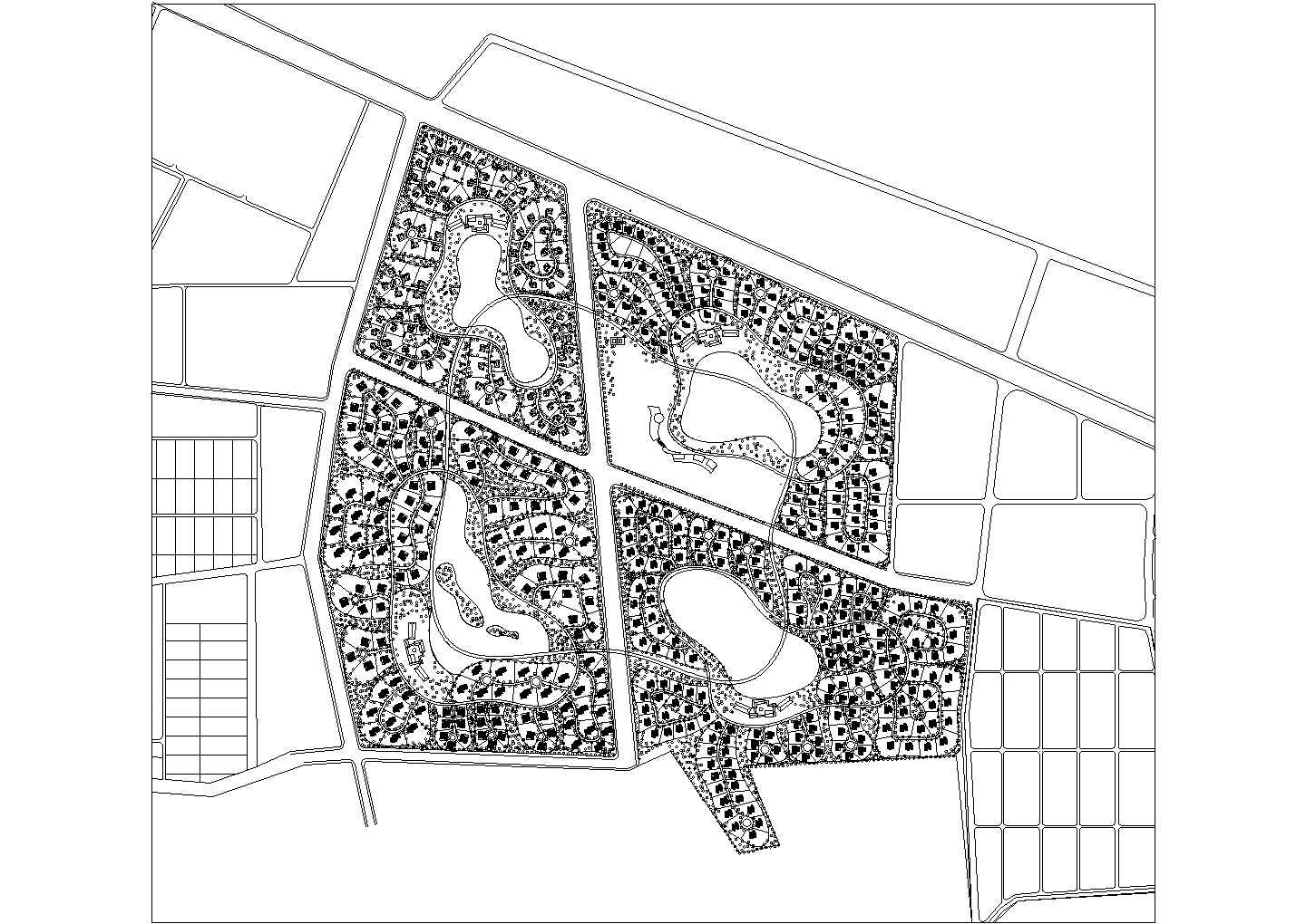 某别墅区总平面规划详细设计施工方案CAD图纸