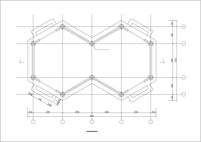 绍兴市某景区木结构六角连亭建筑设计CAD图纸（仿宋做法）_图1