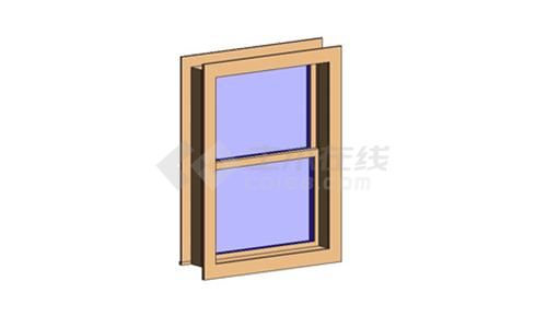 推拉窗—木质双扇带贴面（上下推拉）