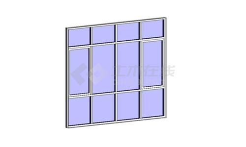 组合窗—铝合金三层四列(两侧平开)