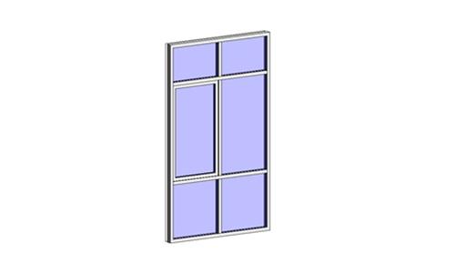 组合窗—铝合金三层双列(平开+固定)_图1