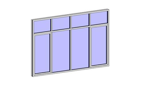 组合窗—铝合金双层四列(两侧平开)001_图1