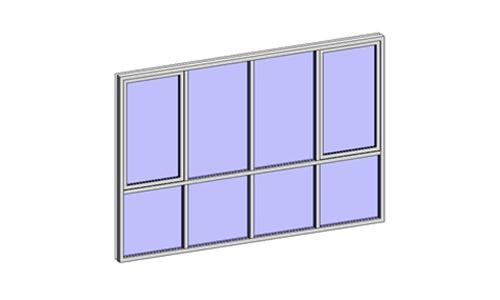 组合窗—铝合金双层四列(两侧平开)002_图1