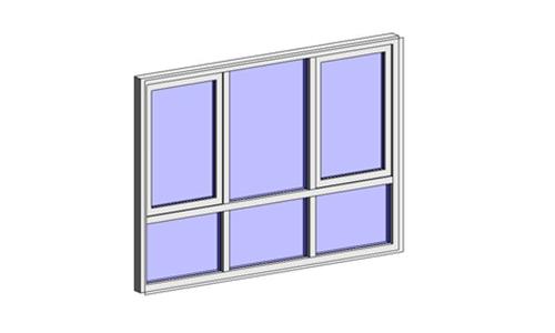 组合窗—铝合金双层三列(平开+固定+平开)002_图1