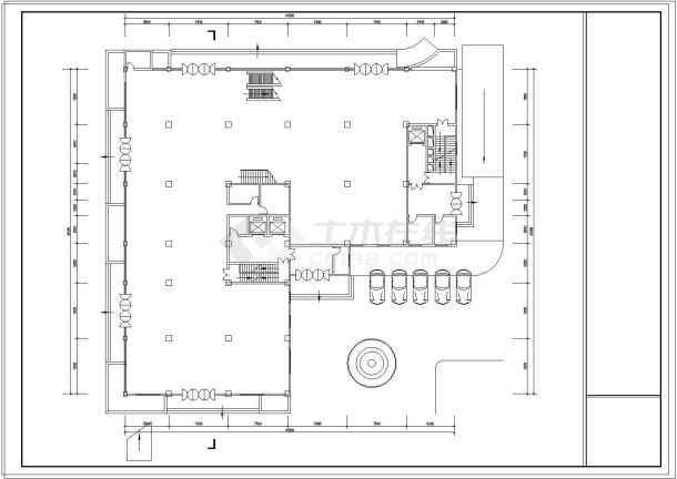 某地区综合楼建筑设计cad方案图纸-图二