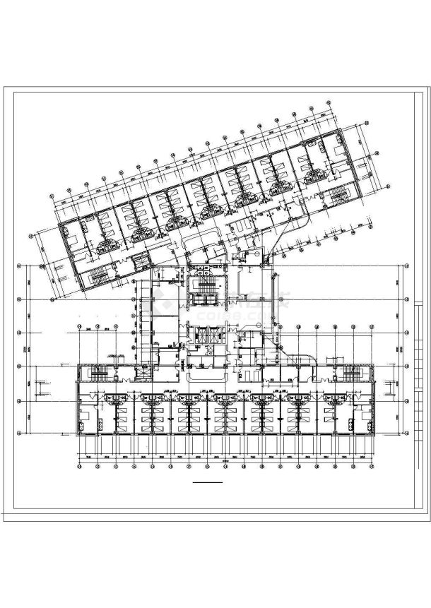 保定市第一中心医院建筑cad平面图-图一