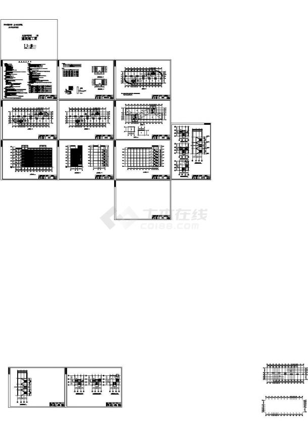 4910平米六层框架结构教学楼建筑设计CAD施工图-图一