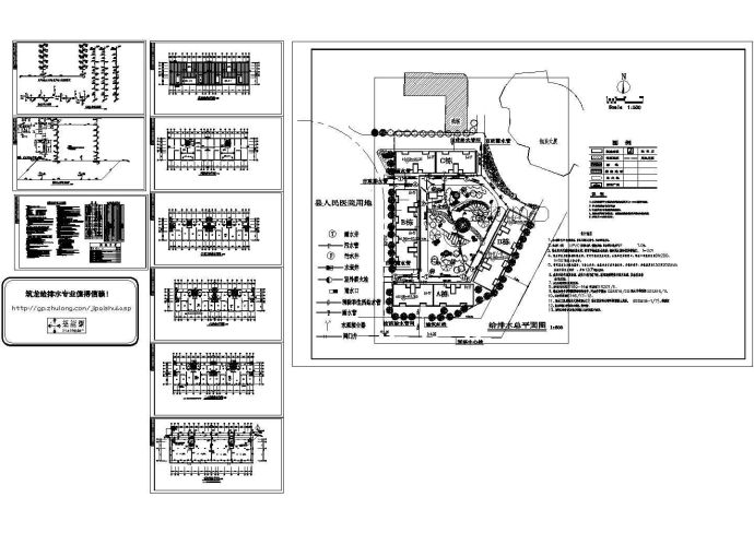 某安置房多层建筑给排水施工CAD图纸设计，含给排水设计施工总说明_图1