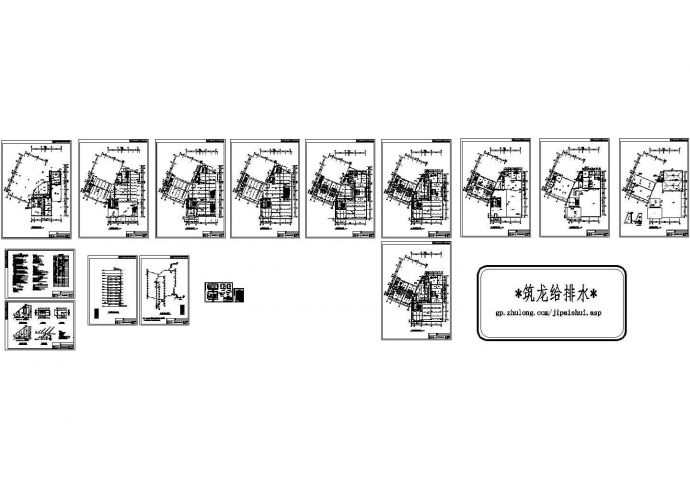 高层综合楼消防给水施工CAD图纸设计_图1