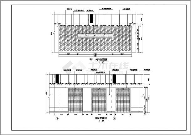 某二层中式餐厅室内装修设计cad全套施工图（含效果图）-图二