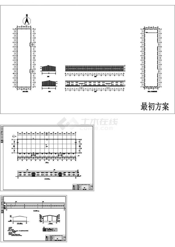 某地单层18m跨钢构厂房建筑方案cad图（标注详细）-图二