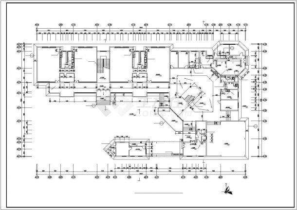 前海花园幼儿园3层教学楼施工建筑cad图，共8张-图一