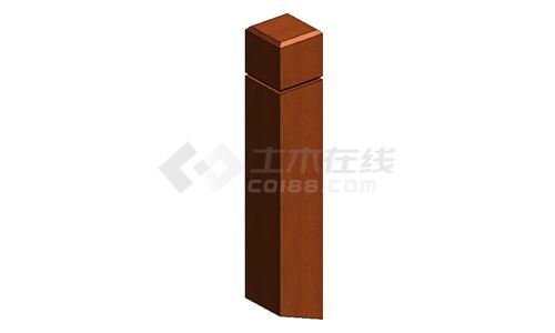 栏杆支座-木质方形001