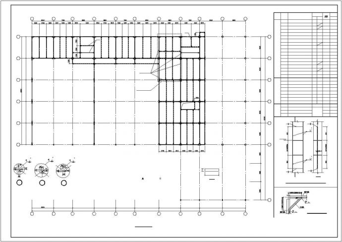 二层钢屋面汽车4S店结构施工cad图_图1