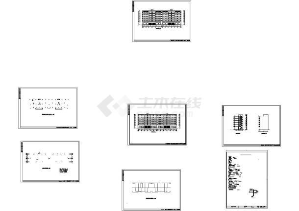 4436平方米7层商住楼建筑结构设计施工cad图纸，共七张-图二