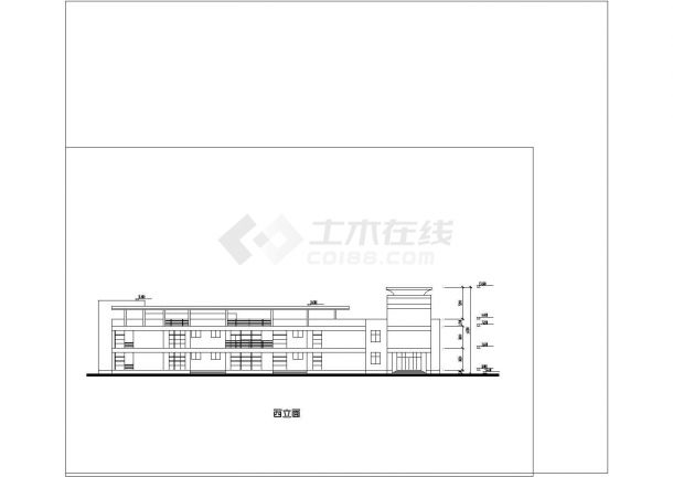 【6层】5810平米钢框架结构办公楼建筑cad图纸毕业设计-图一