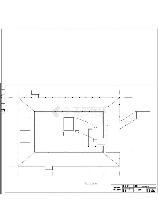 【6层】6500平米左右框架办公楼毕业设计建筑共十五张cad图纸-图一