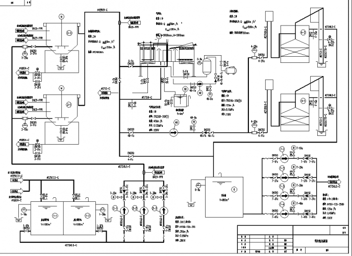电厂循环冷却排污水回用工程全套工艺设计施工cad图纸_图1