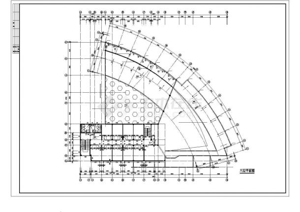 嘉兴市某高校3500平米左右四层框架行政办公楼建筑设计CAD图纸-图一