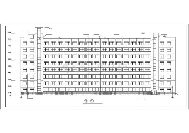 南昌市某大学4200平米7层框架结构宿舍楼建筑设计CAD图纸-图一