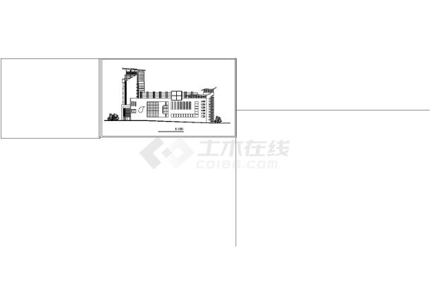 风云大酒店建筑设计施工cad图纸-图二