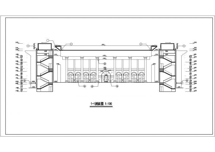 乌鲁木齐某大学8800平米2层框架结构学术礼堂建筑设计CAD图纸_图1
