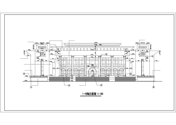 乌鲁木齐某大学8800平米2层框架结构学术礼堂建筑设计CAD图纸-图二