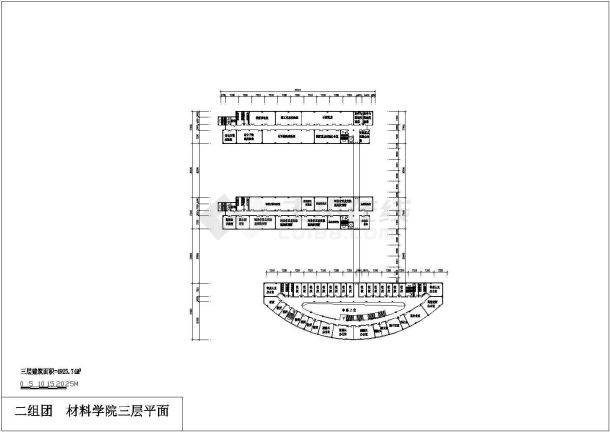 北京材料学院1.8万平米4层框架结构教学楼平面设计CAD图纸-图一