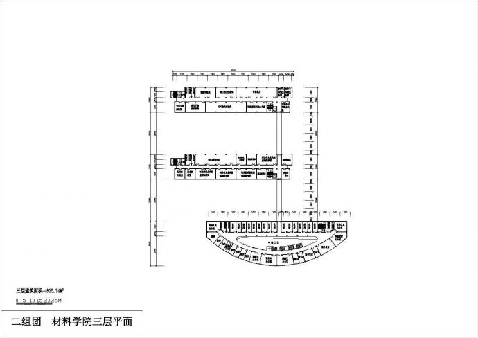 北京材料学院1.8万平米4层框架结构教学楼平面设计CAD图纸_图1