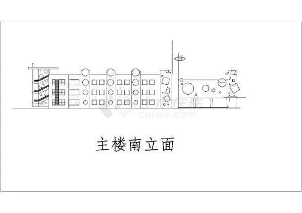 西安某中学6500平米3层框混结构教学楼平立面设计CAD图纸（含总图）-图一