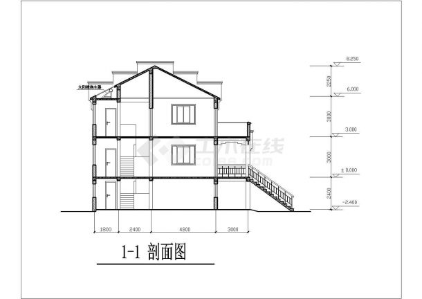 占地180+190平米两栋2层砖混结构单体别墅平立剖面设计CAD图纸-图一
