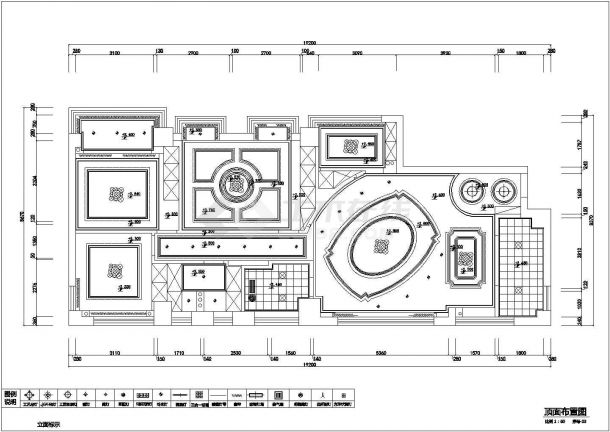 某现代高档住宅区三室两厅户型私宅欧式风格室内装修设计cad全套施工图（标注详细）-图二